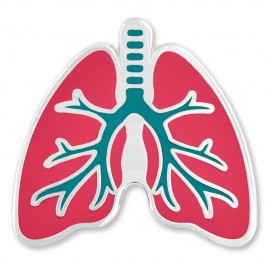 Logo Printed Lungs Lapel Pin