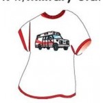 Ambulance T-Shirt Lapel Pin Logo Printed