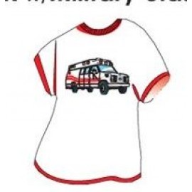 Ambulance T-Shirt Lapel Pin Logo Printed  Ambulance T-Shirt Lapel Pin Logo Printed