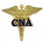 CNA Caduceus Lapel Pin - Blue Logo Printed