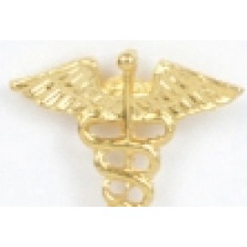 Logo Printed Caduceus Symbol Stock Casting Lapel Pin