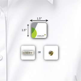 Branded Full Color 50 Mil Name Badge (1.5"X1.5") Square - No Personalization