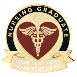 Nursing Grad Caduceus Engravable Lapel Pin Branded