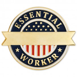 Custom Imprinted Essential Worker Lapel Pin - Engravable