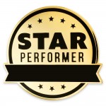 Logo Printed Engravable Star Performer Pin