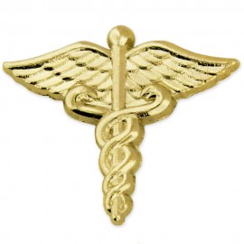 Logo Printed Caduceus Pin - Gold