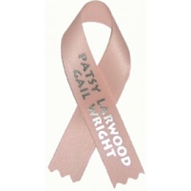 Printed Breast Cancer Awareness Ribbon w/Tape (3 1/2") Custom Imprinted