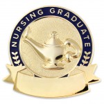 Engravable Nursing Graduate Lamp Pin Custom Imprinted