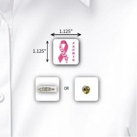 Full Color Name Badge w/ Personalization (1.125"X1.125") Square Custom Imprinted