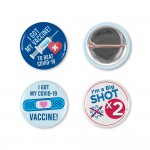 1" Circle Celluloid COVID Vaccine Buttons Custom Imprinted