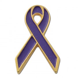 Purple Ribbon Awareness Lapel Pin Logo Printed  Purple Ribbon Awareness Lapel Pin Logo Printed
