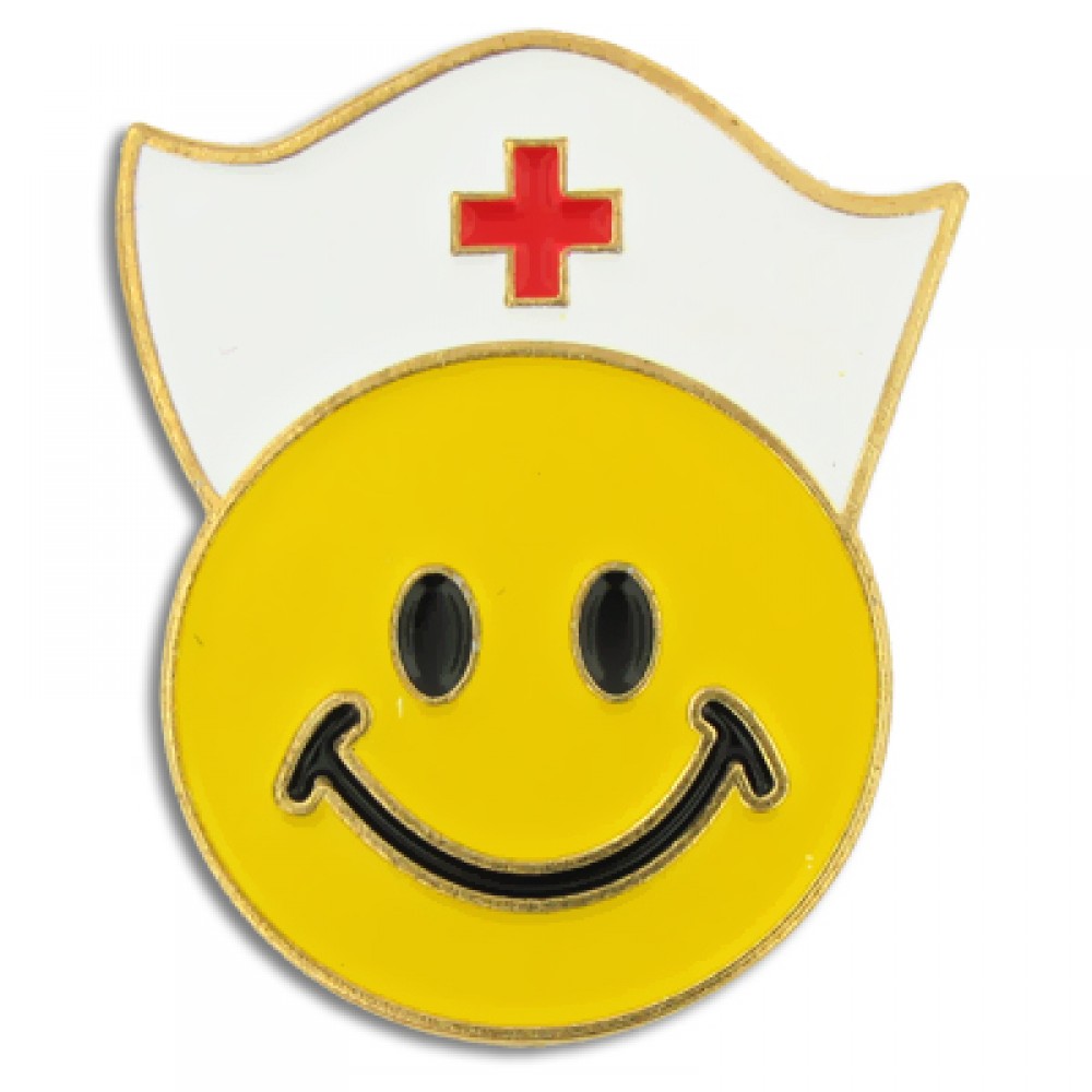 Custom Imprinted Smiley Face Nurse Pin