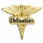 Volunteer Caduceus Lapel Pin Logo Printed