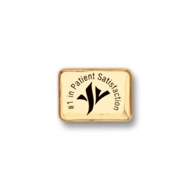 Logo Printed Radius Corners Rectangle Printed Stock Lapel Pin (3/4"x21/32")  Logo Printed Radius Corners Rectangle Printed Stock Lapel Pin (3/4"x21/32")