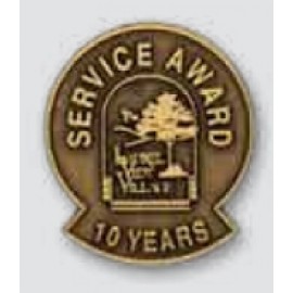 Badge Antique Finish Die Struck Lapel Pin (7/8"x7/8") with Logo
