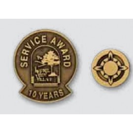 Pentagon Antique Finish Die Struck Lapel Pin (13/16"x3/4") with Logo  Pentagon Antique Finish Die Struck Lapel Pin (13/16"x3/4") with Logo