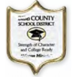 Personalized Shield Printed Stock Lapel Pin (7/8"x1")  Personalized Shield Printed Stock Lapel Pin (7/8"x1")