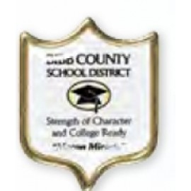 Shield Printed Stock Lapel Pin (11/16"x13/16") Custom Imprinted  Shield Printed Stock Lapel Pin (11/16"x13/16") Custom Imprinted