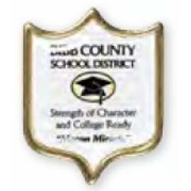 Personalized Shield Printed Stock Lapel Pin (1 1/16"x3/4")  Personalized Shield Printed Stock Lapel Pin (1 1/16"x3/4")