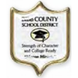 Shield Printed Stock Lapel Pin Logo Printed