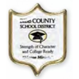 Custom Imprinted Shield Printed Stock Lapel Pin