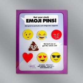 Emoji winking pin with Logo  Emoji winking pin with Logo