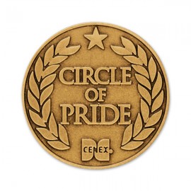 Logo Printed Circle Antique Finish Die Struck Lapel Pin (11/16")