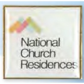 Square Corners Square Printed Stock Lapel Pin (1 1/2") Personalized