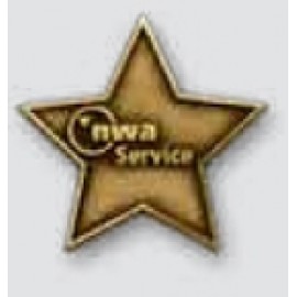 Logo Branded Star Antique Finish Die Struck Lapel Pin (3/4"x3/4")  Logo Branded Star Antique Finish Die Struck Lapel Pin (3/4"x3/4")