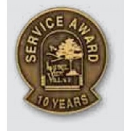 Logo Branded Shield/Badge Antique Finish Die Struck Lapel Pin (3/4"x7/8")