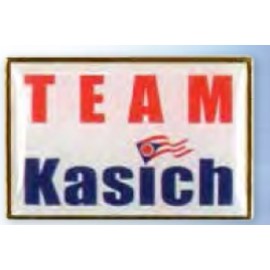 Personalized Square Corners Rectangle Printed Stock Lapel Pin (1 3/8"x25/32")  Personalized Square Corners Rectangle Printed Stock Lapel Pin (1 3/8"x25/32")