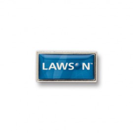 Square Corners Rectangle Printed Stock Lapel Pin (1 3/4"x5/8") Personalized