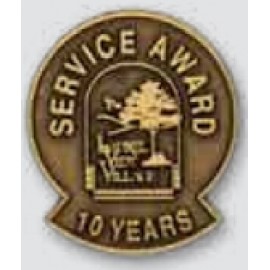 Shield Antique Finish Die Struck Lapel Pin (3/4"x7/8") with Logo