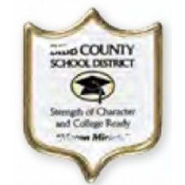 Shield Printed Stock Lapel Pin (1/2"x21/32") Personalized  Shield Printed Stock Lapel Pin (1/2"x21/32") Personalized