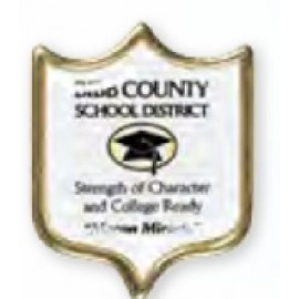 Personalized Shield Printed Stock Lapel Pin (3/4"x19/32")