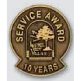 Badge Antique Finish Die Struck Lapel Pin (3/4"x7/8") with Logo