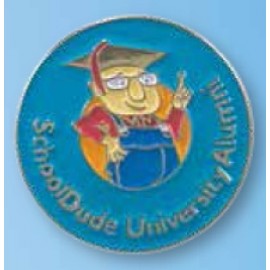1 1/8" Steel Enamel Lapel Pin with Logo
