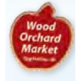 Custom Imprinted Apple Printed Stock Lapel Pin