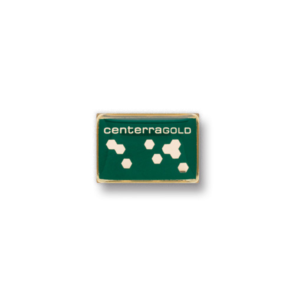 Custom Imprinted Radius Corner Rectangle Printed Stock Lapel Pin (1"x3/4")