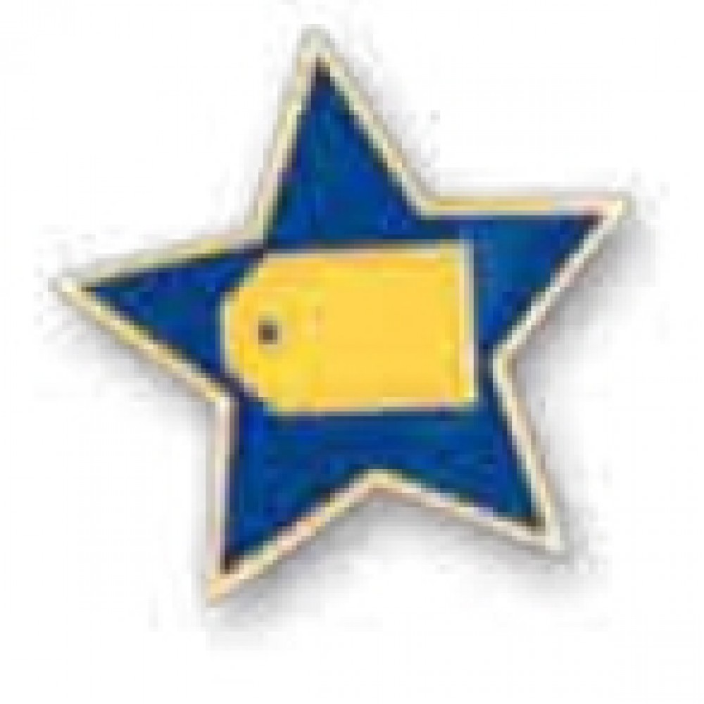Star Color Filled Die Struck Lapel Pin (3/4"x3/4") Personalized