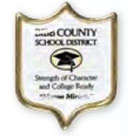 Custom Imprinted Shield Printed Stock Lapel Pin (1"x1 1/32")  Custom Imprinted Shield Printed Stock Lapel Pin (1"x1 1/32")