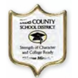 Shield Printed Stock Lapel Pin Personalized  Shield Printed Stock Lapel Pin Personalized