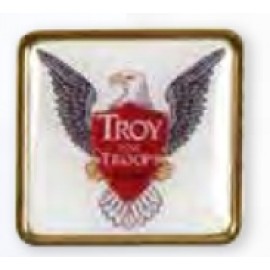 3 Day Quick Ship Rounded Corner Square Lapel Pin (1 1/32"x1 1/16") with Logo