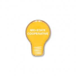 Logo Printed Light Bulb Printed Stock Lapel Pin