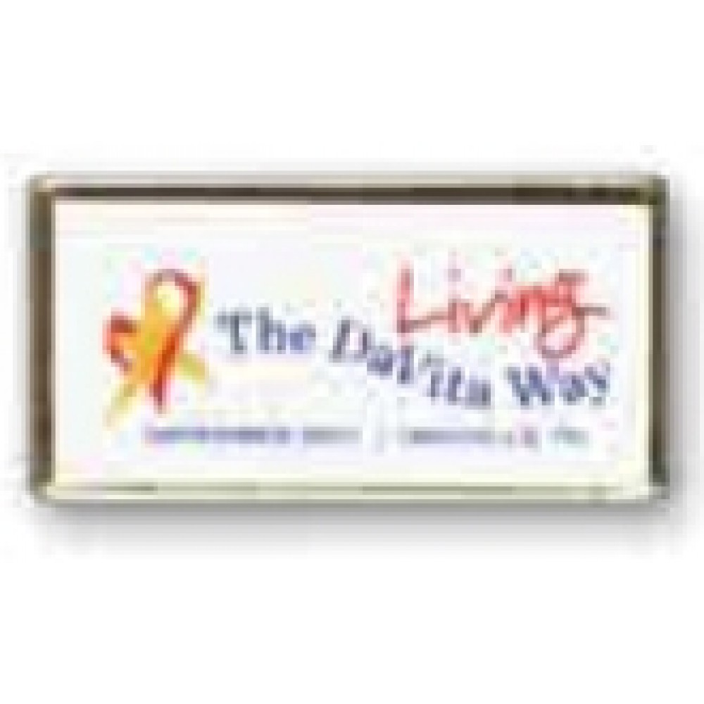 Rectangle Printed Stock Lapel Pin (1 1/16"x7/8") Logo Printed Rectangle Printed Stock Lapel Pin (1 1/16"x7/8") Logo Printed