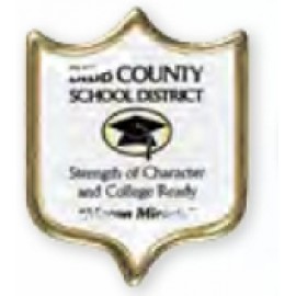 Shield Printed Stock Lapel Pin (5/8"x19/32") Personalized  Shield Printed Stock Lapel Pin (5/8"x19/32") Personalized