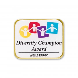 Rectangle Printed Stock Lapel Pin (1 3/32"x21/32") with Logo