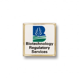 Radius Corners Square Printed Stock Lapel Pin (9/16") Custom Imprinted