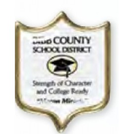 Shield Printed Stock Lapel Pin (1 5/32"x1 17/32") Custom Imprinted  Shield Printed Stock Lapel Pin (1 5/32"x1 17/32") Custom Imprinted
