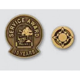 Number 1 Antique Finish Die Struck Lapel Pin with Logo